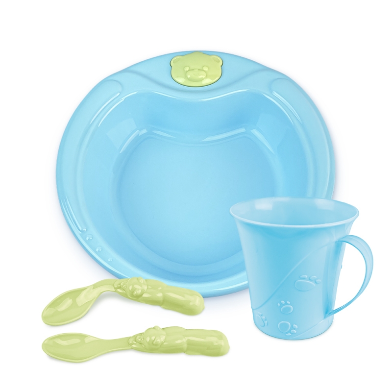 Kit Alimentação: Pratinho Urso, Caneca e Colheres